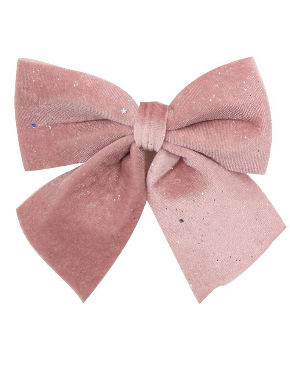 Pale Pink Velour Christmas Tree Bows Set of 2