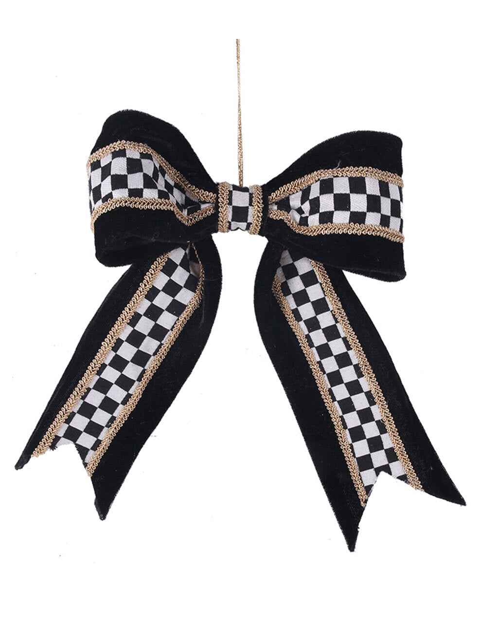 Christmas Tree Bow Black and White 250mm