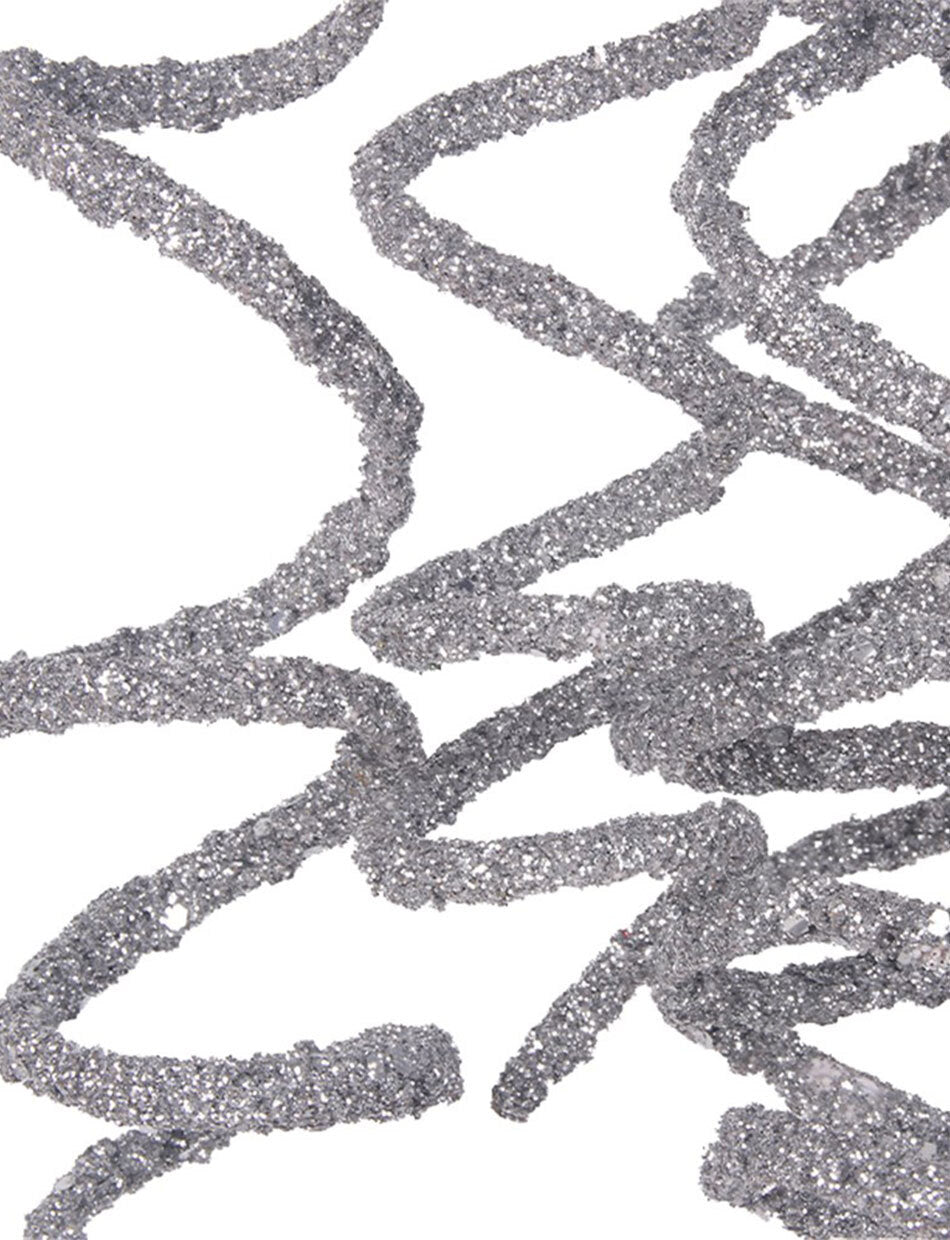 Silver Glitter Swirl Christmas Tree Pick 80cm