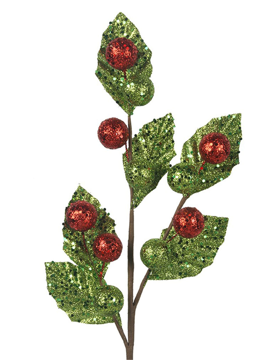 Holly Leaf Christmas Tree Ornament Pick