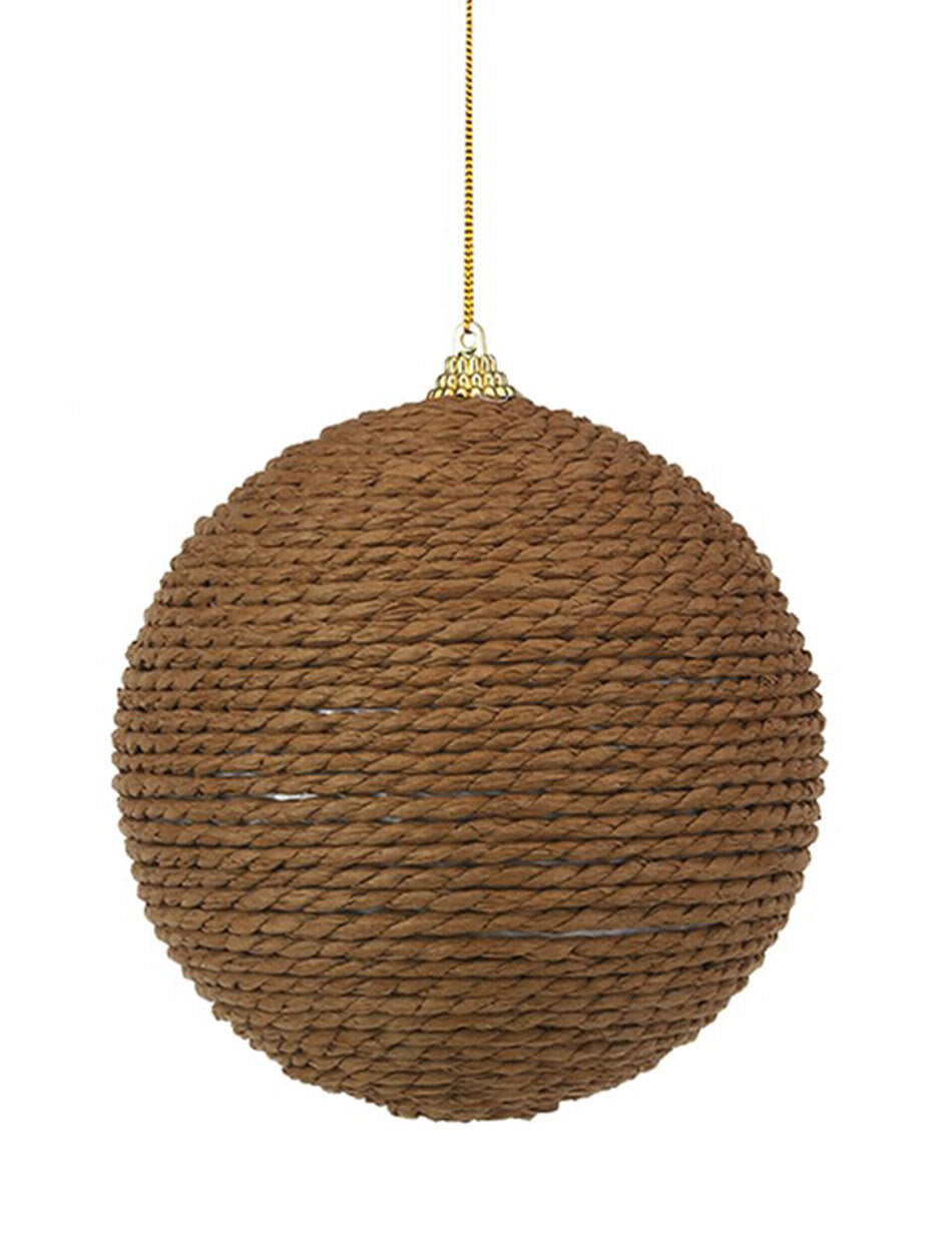 Brown Rope  Christmas Bauble 120mm