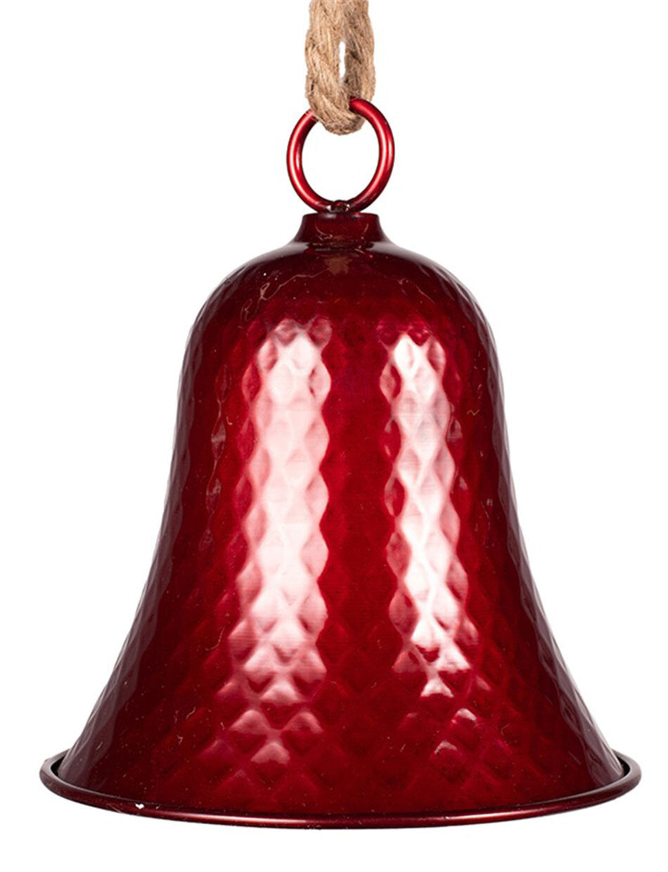 Red Shiny Metal Ornament Bell 21.5cm