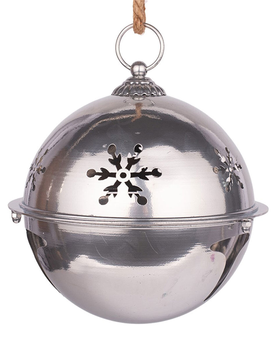 Silver Metal t Bell Shiny Christmas Tree Ornament 28cm