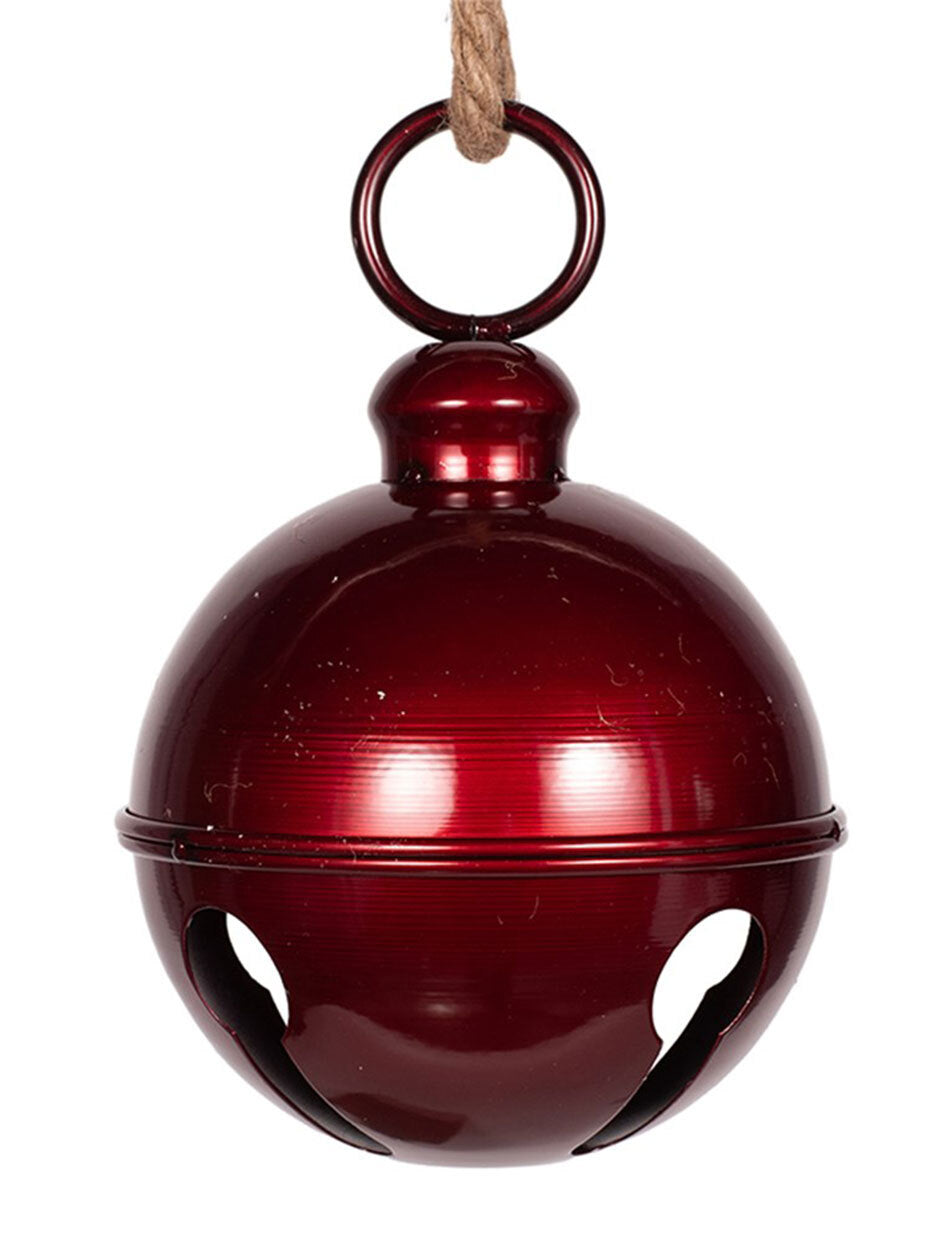 Red Shiny Metal Ornament Bell 16cm