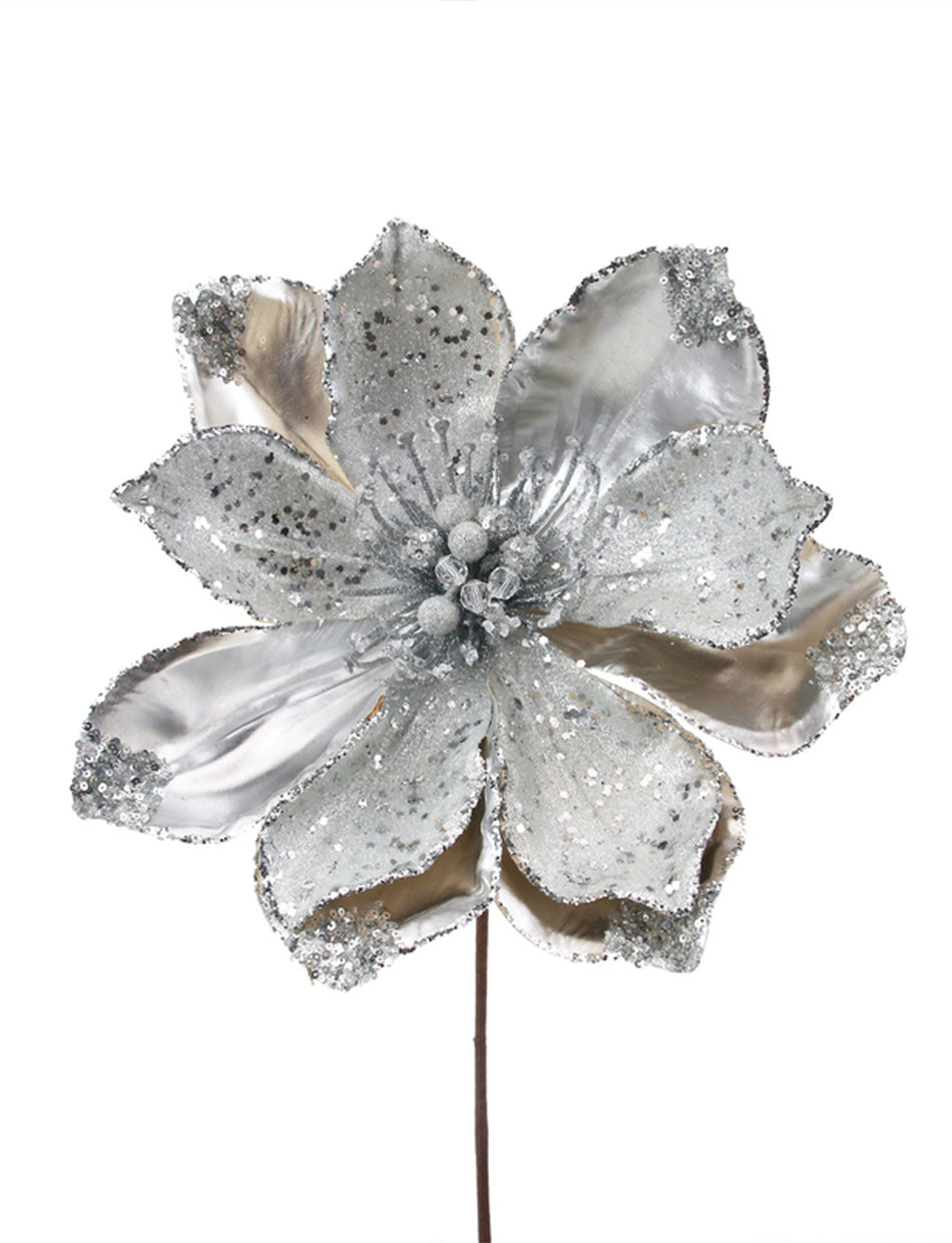 Silver Magnolia Stem 33cm Wide