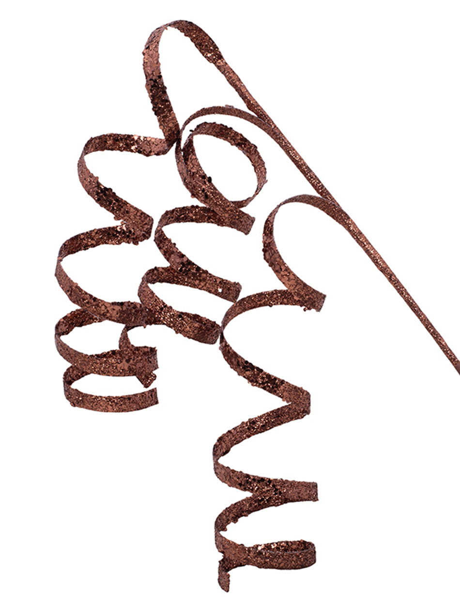 Brown Glitter Swirl Pick 80cm