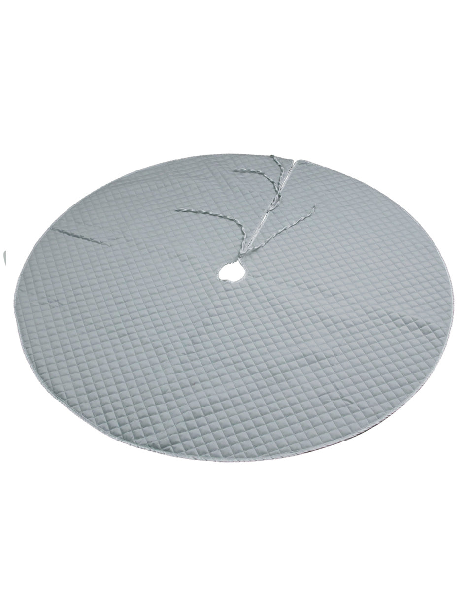 Silver Quilted Christmas Tree Skirt - 120cm