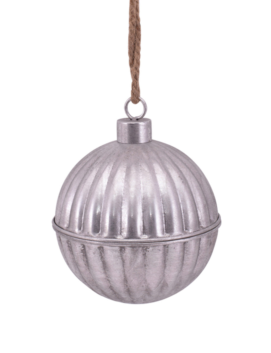 Christmas Metal Bauble Silver Bell - 24cm