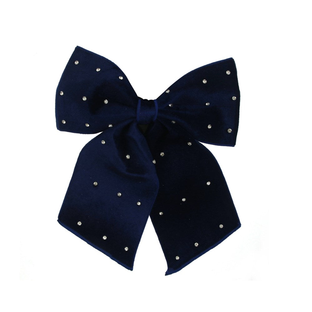 Royale Blue Velvet Bow with Crystals