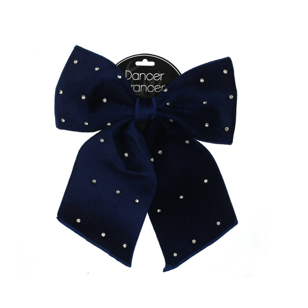 Royale Blue Velvet Bow with Crystals