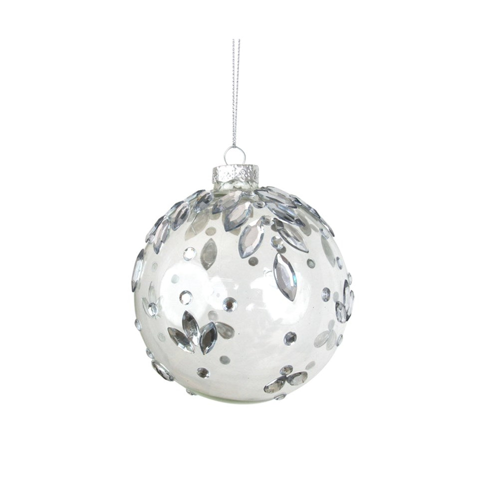 Clear Glass Bauble with Crystal Details