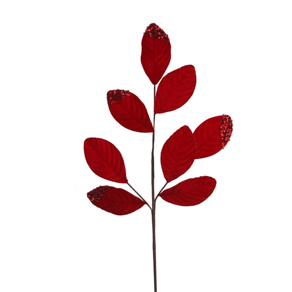 Red Velvet Leaf Stem - 74cm