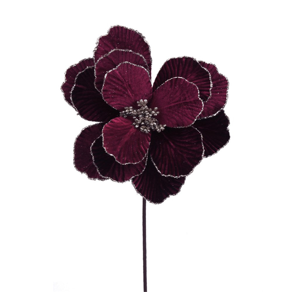 Plum Velvet Magnolia Stem