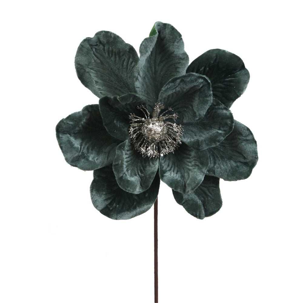 Sage Green Magnolia with Platinum Glitter Stem