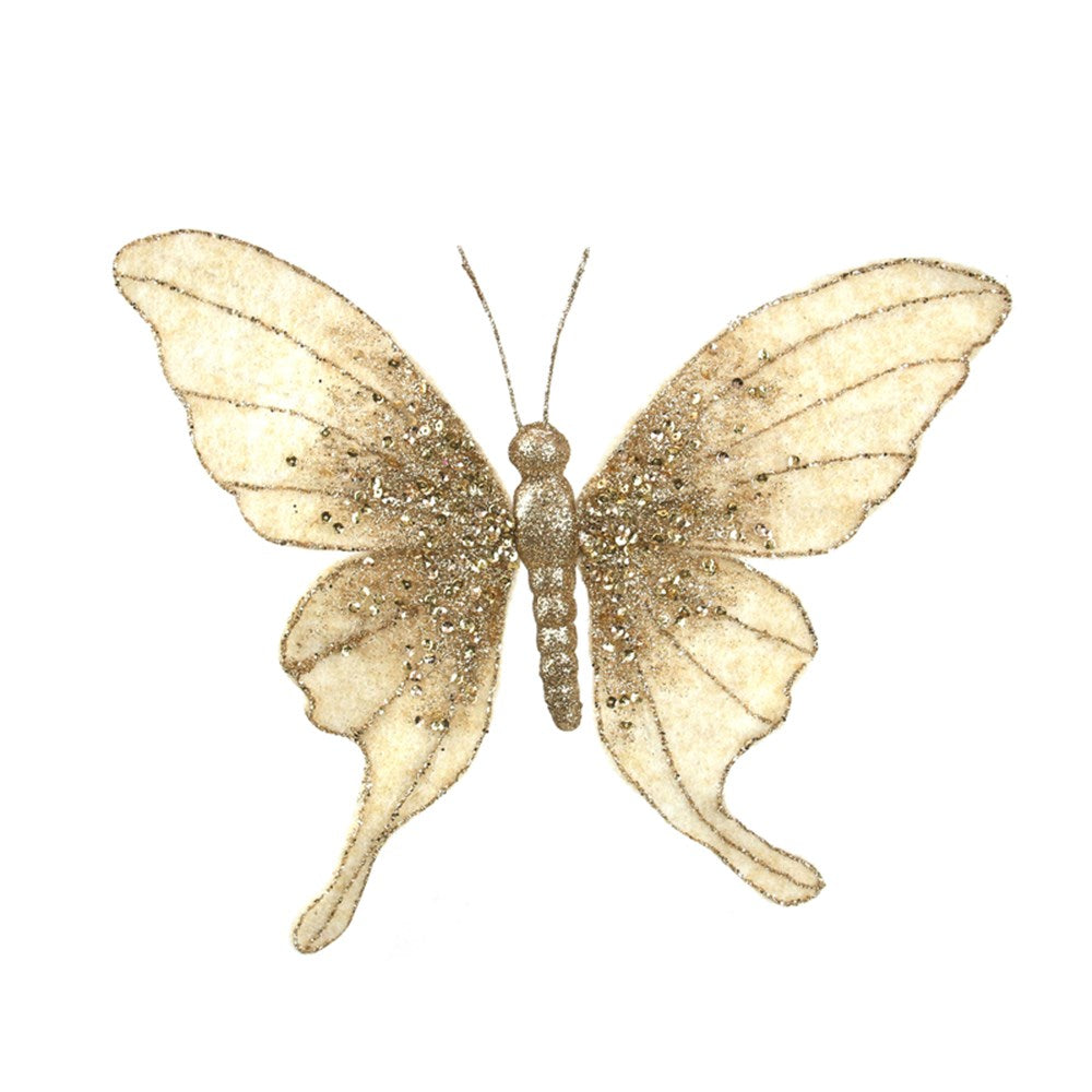 Champagne Butterfly with clip - 27cm
