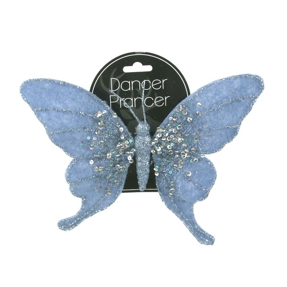 Cerculean Blue Butterfly with Beaded Details
