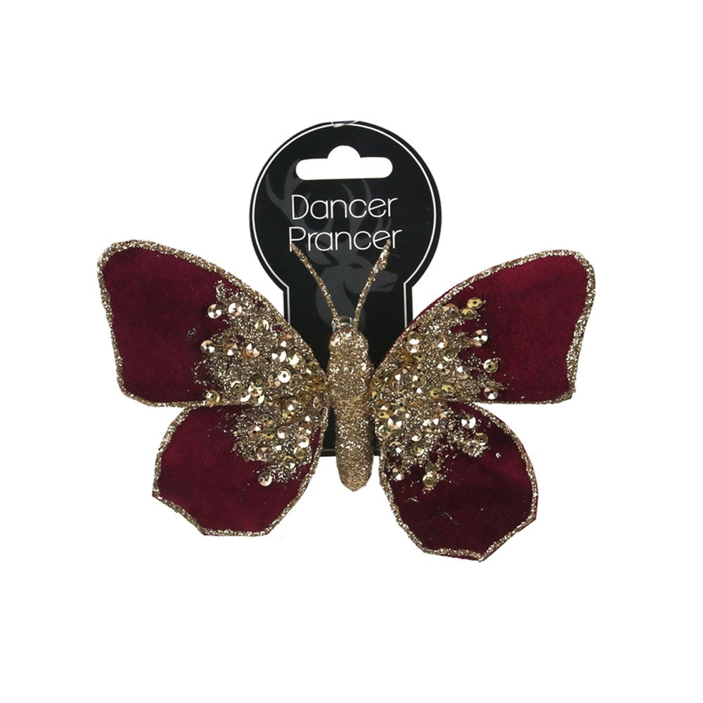 Burgundy Velvet Butterfly