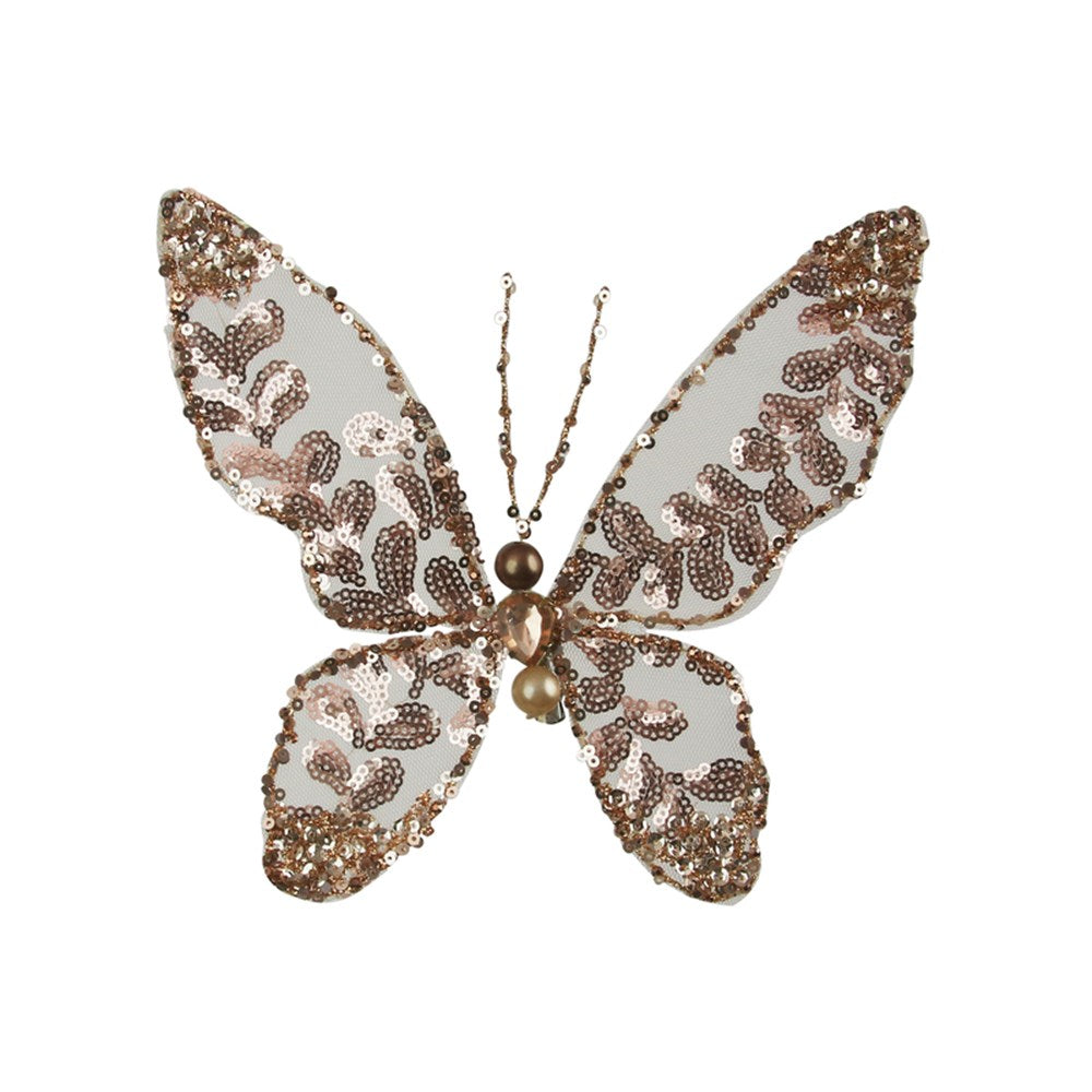 Rose Gold Organza Butterfly with Clip