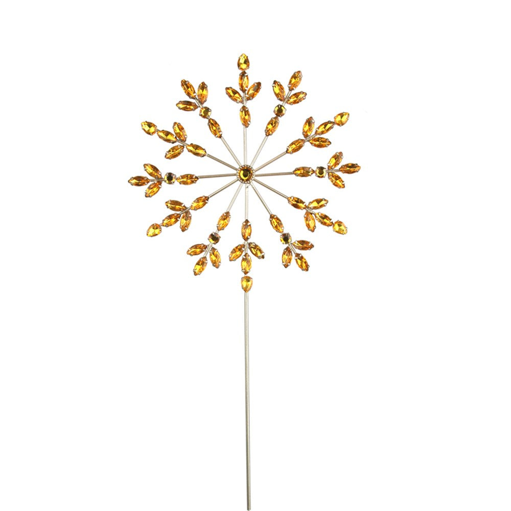 Metal Snowflake Tree Topper with Amber Gems