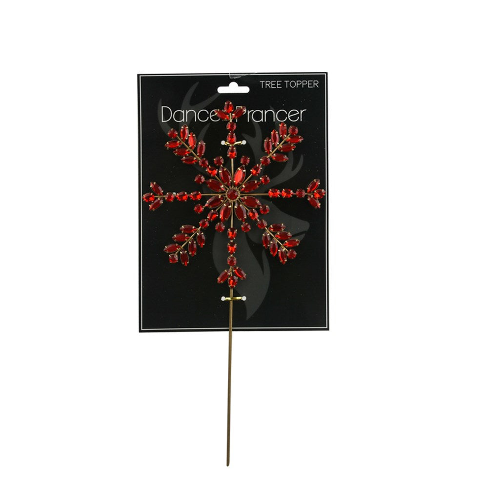 Gold Metal Snowflake Tree Topper with Jems