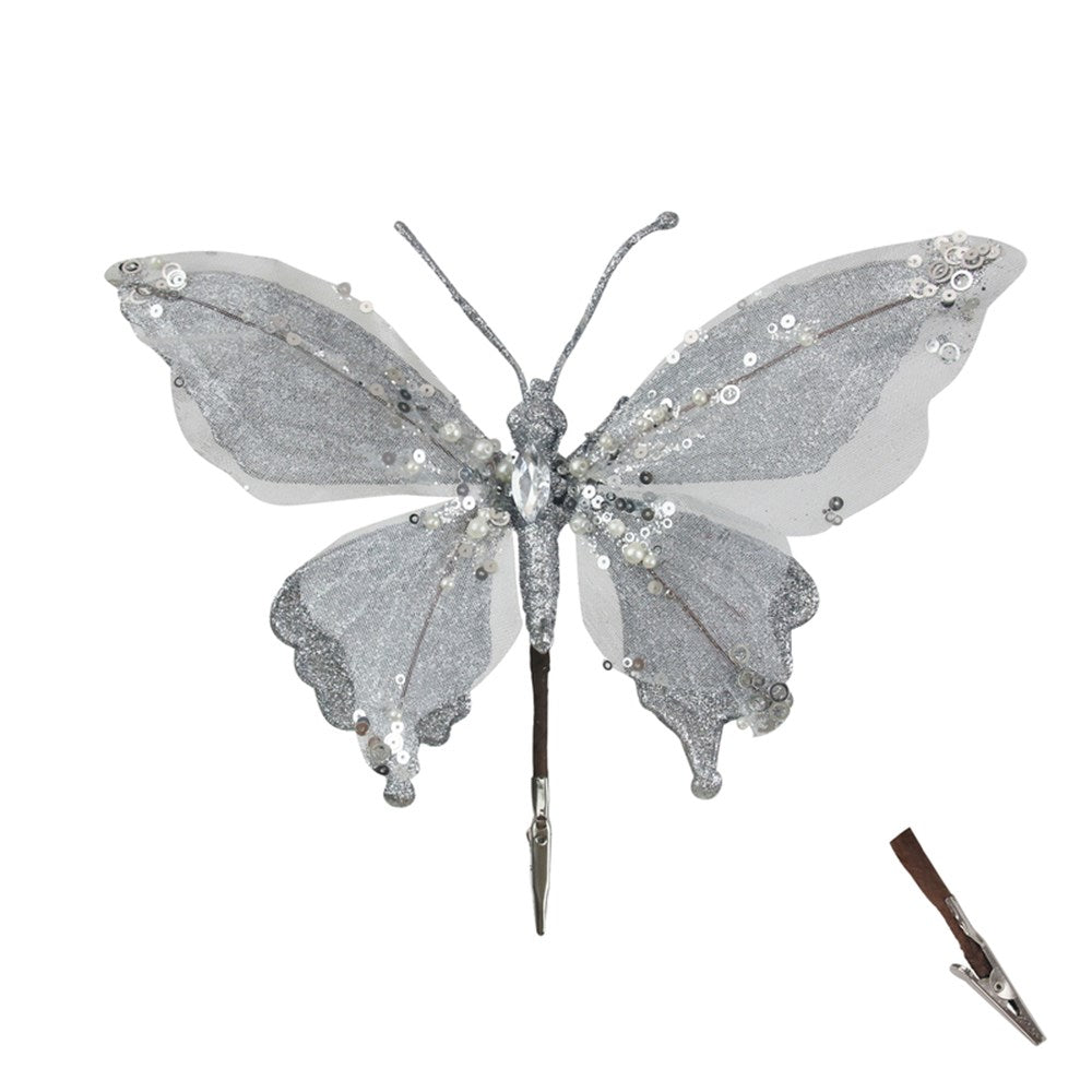SILVER BUTTERFLY W/CLIP