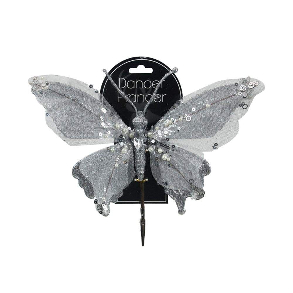 SILVER BUTTERFLY W/CLIP
