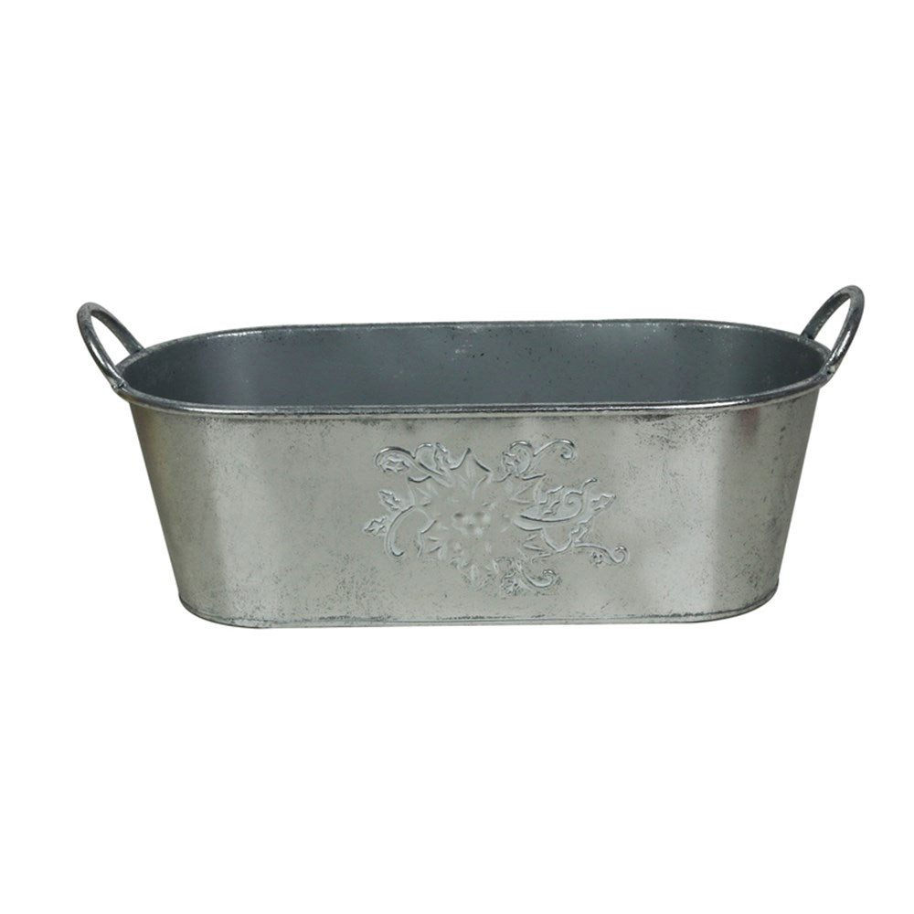 Silver Metal Planter - 49cm
