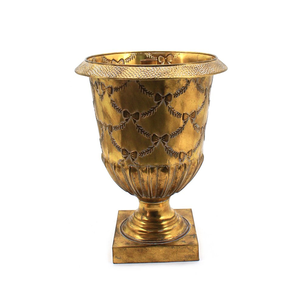 Antique Gold Metal Footed Planter with Stand - 57cm