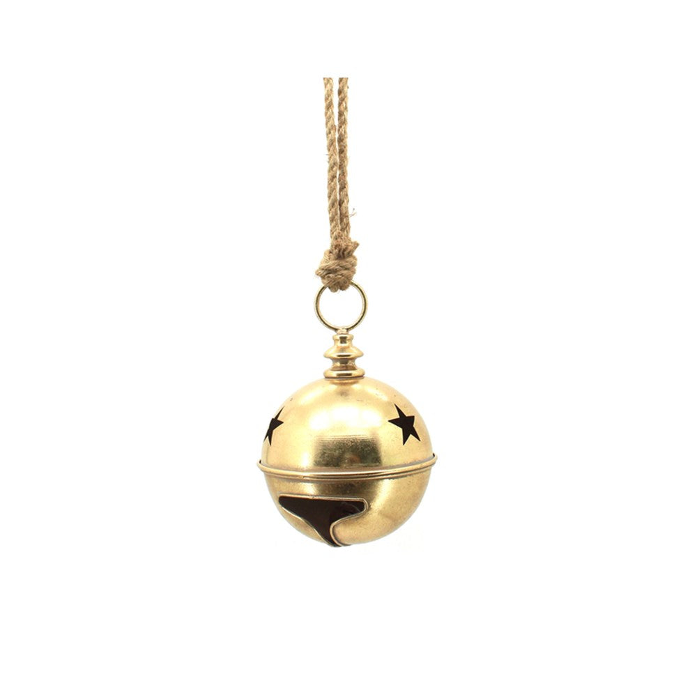 Gold Metal Bell with Star Design - 25cm