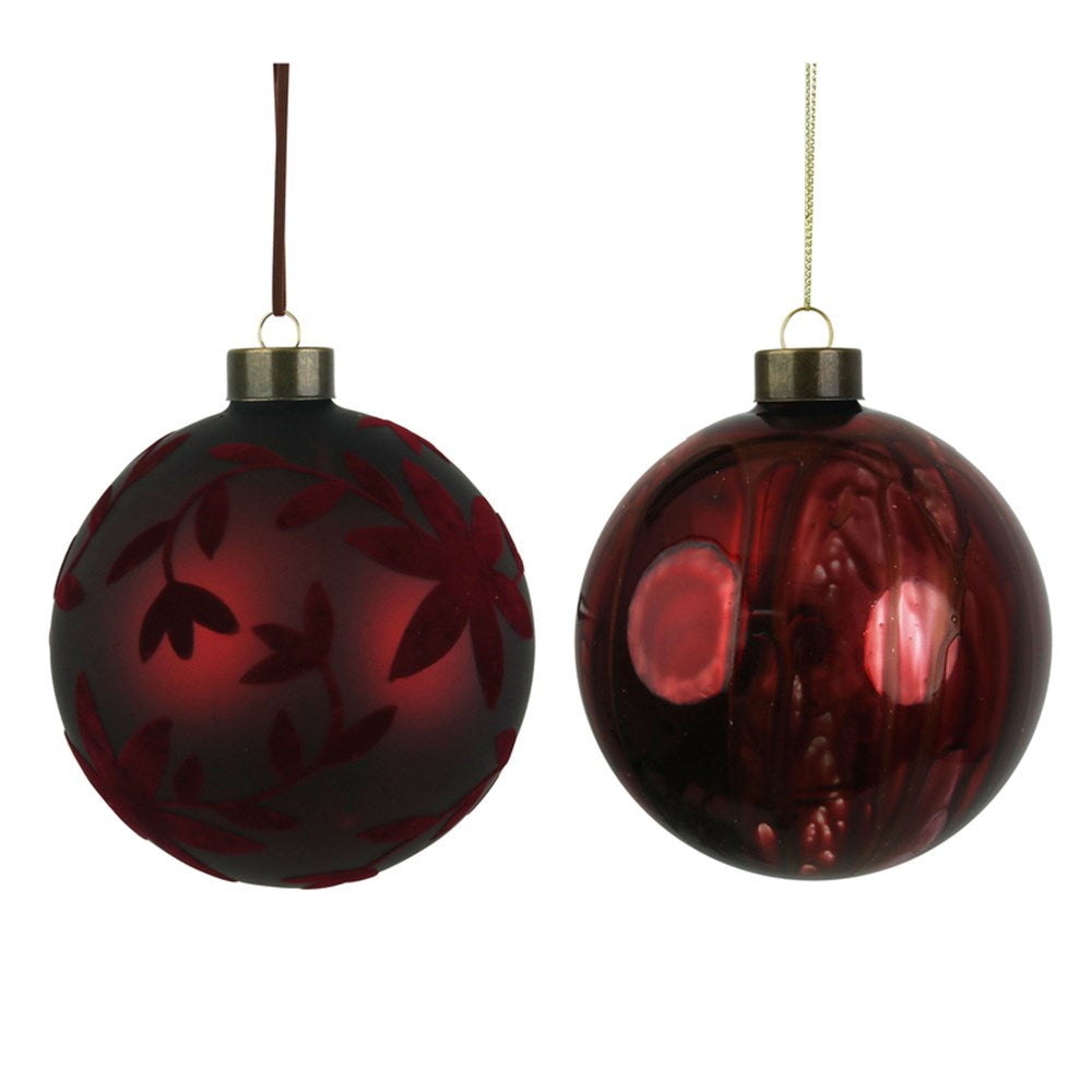 Burgundy Baubles- Set of 2