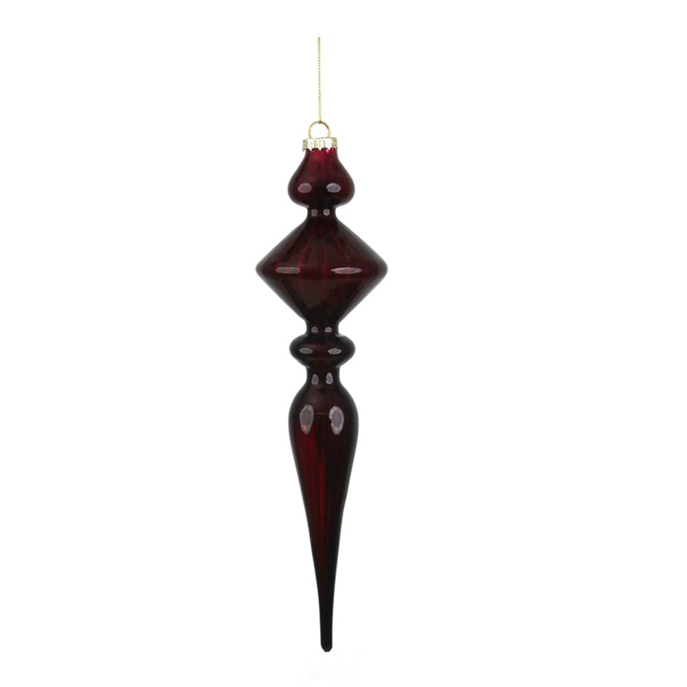 Red Mercury Glass Finial - 31cm