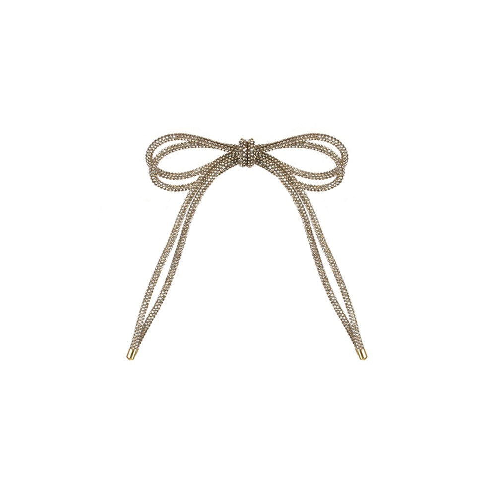 Champagne Diamante Double Bow