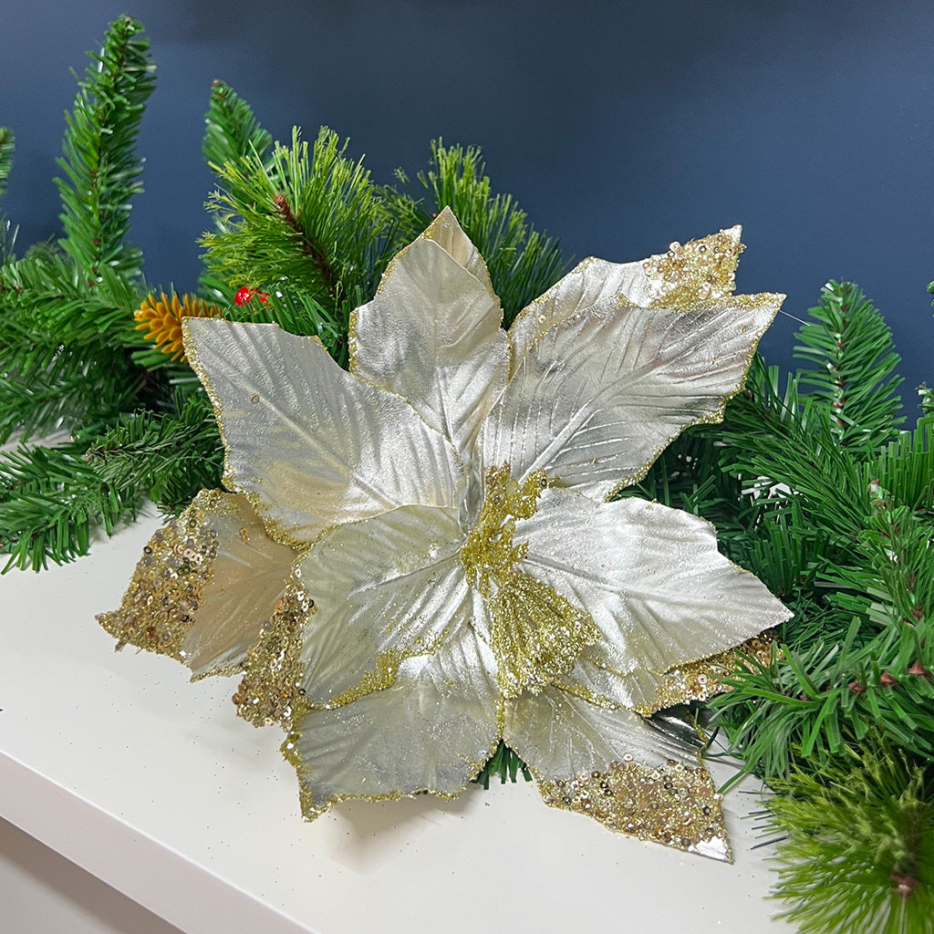 Flower silver and gold