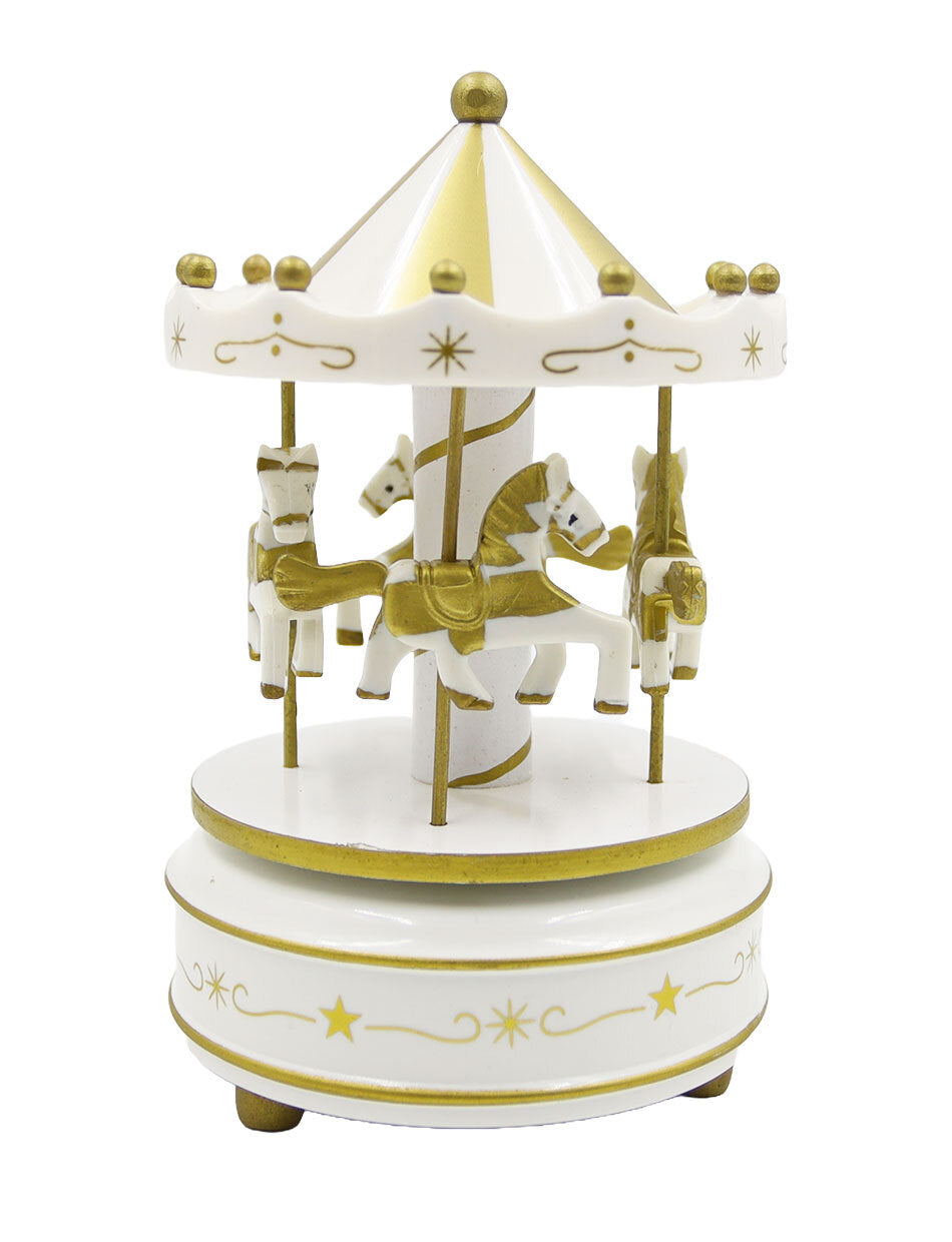 WOODEN Musical Carousel - White