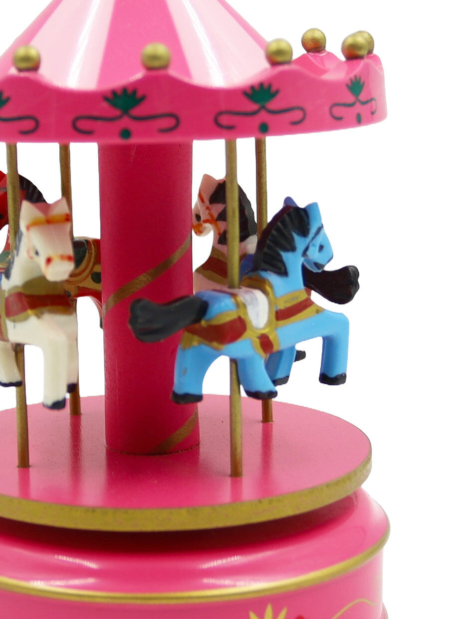 WOODEN Musical Carousel - Hot Pink