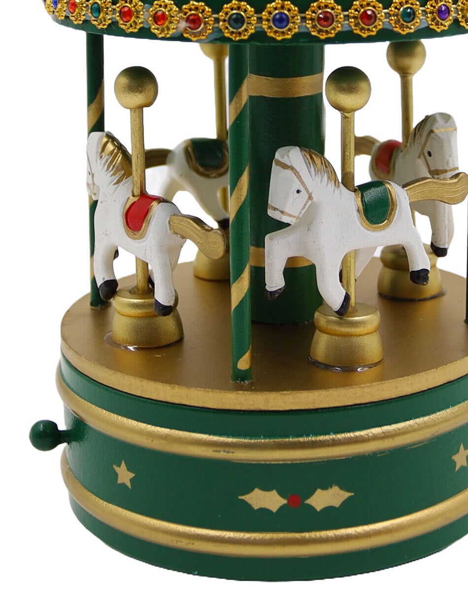 WOODEN Musical Carousel - Green