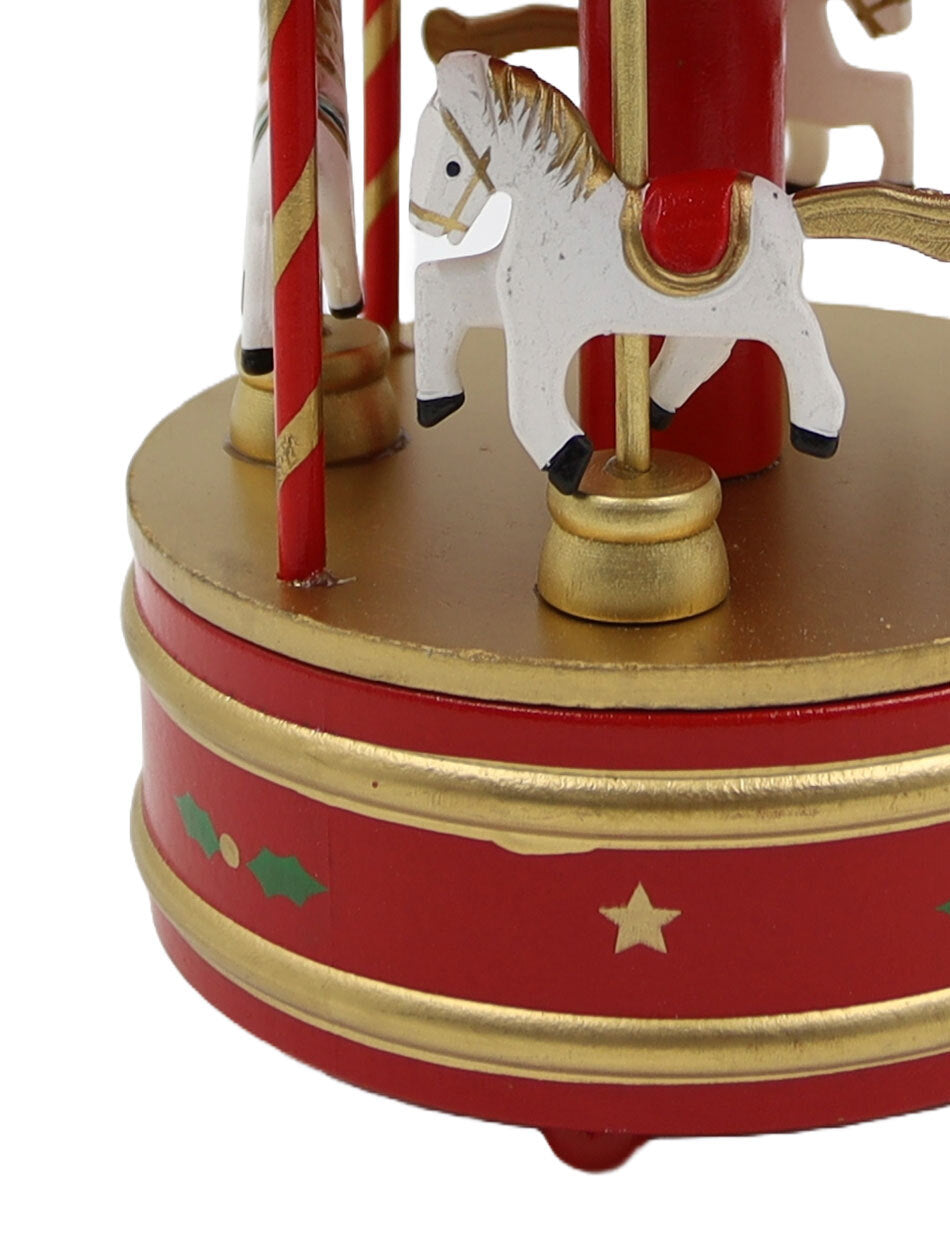 WOODEN Musical Carousel Red