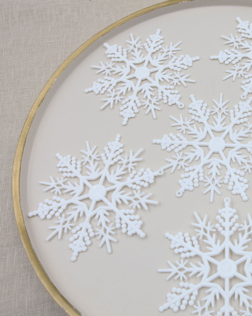 WHITE SNOWFLAKES 12 Pack 120mm Ornament