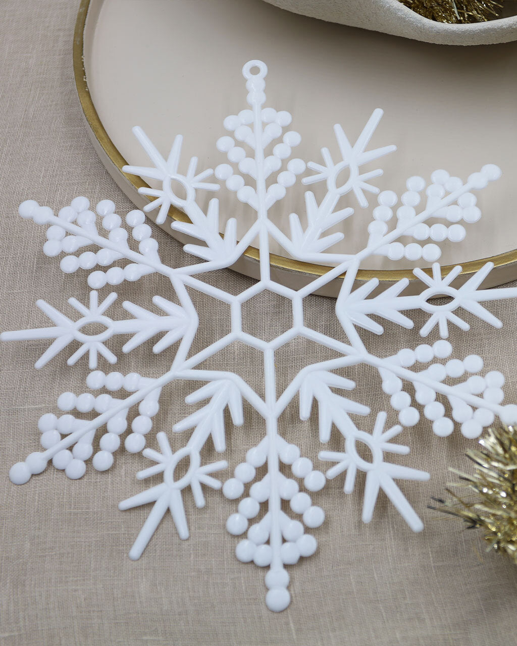WHITE SNOWFLAKES 4 Pack 300mm Ornament