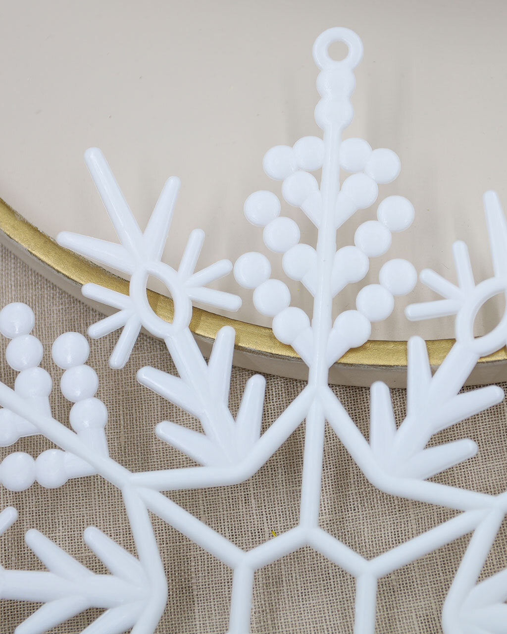 WHITE SNOWFLAKES 4 Pack 300mm Ornament