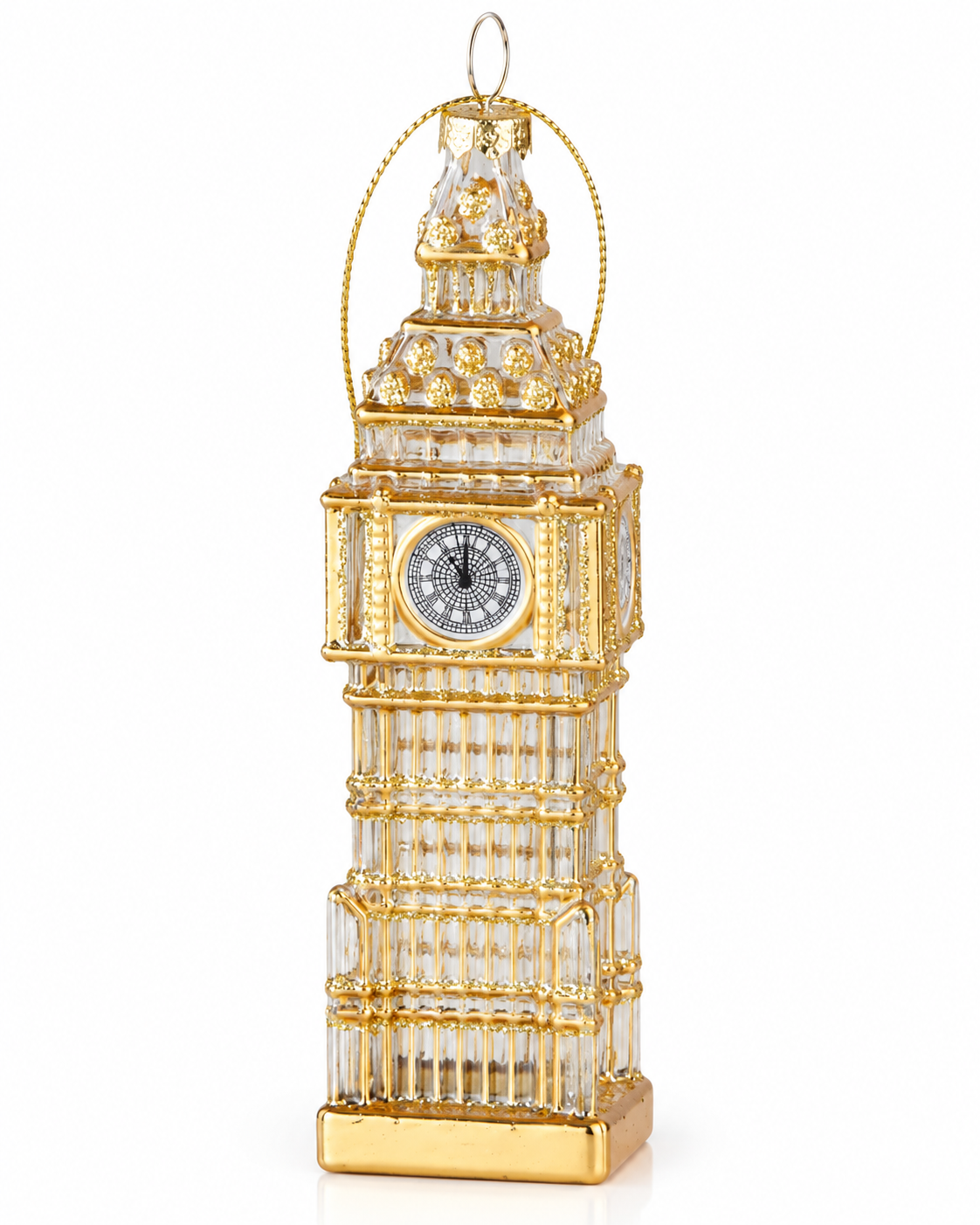 Big Ben Glass Ornament – Gold 14.7cm