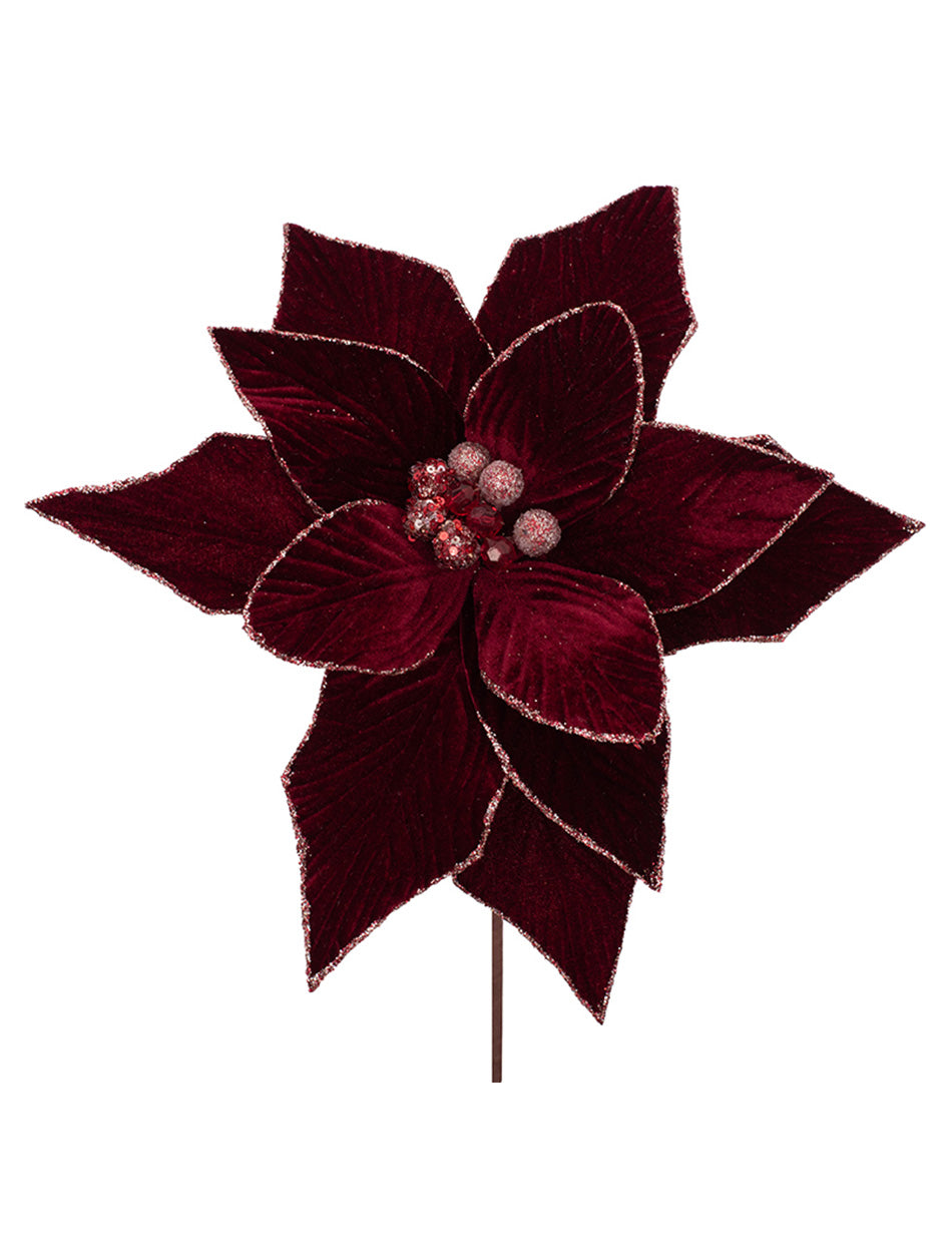 Classic Burgundy Poinsettia - 32cm Wide x 50cm Long