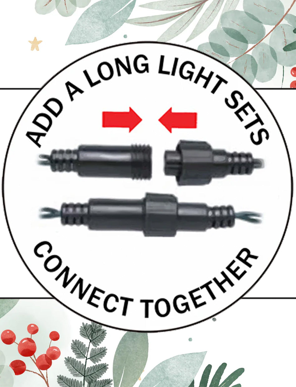 520 LED Fairy Light Chain Candy - Dark Green Cable