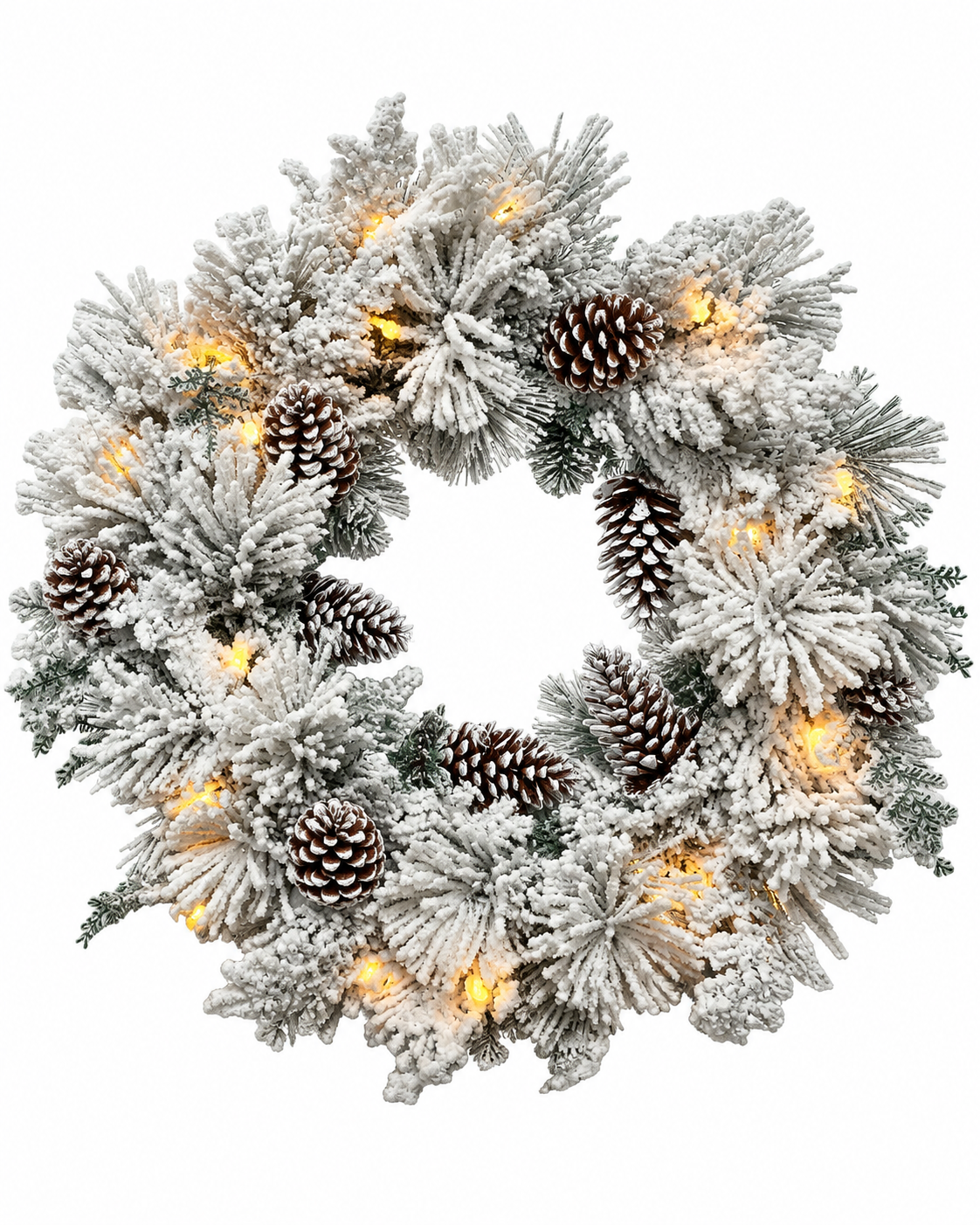 The Everest Flocked Wreath 60cm Pre-Lit