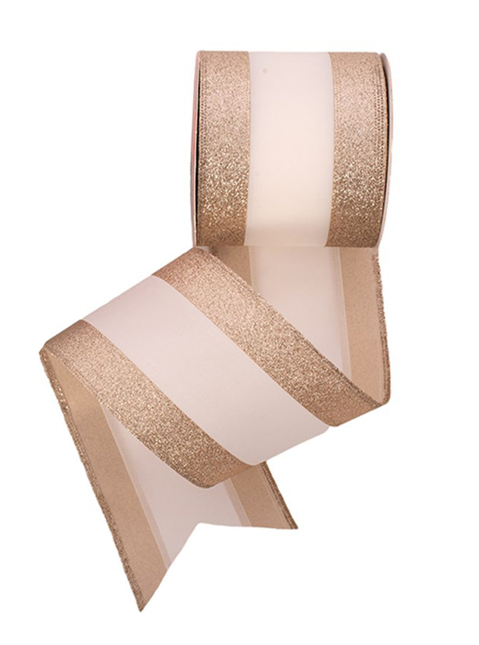 Champagne Fabric Ribbon Mesh