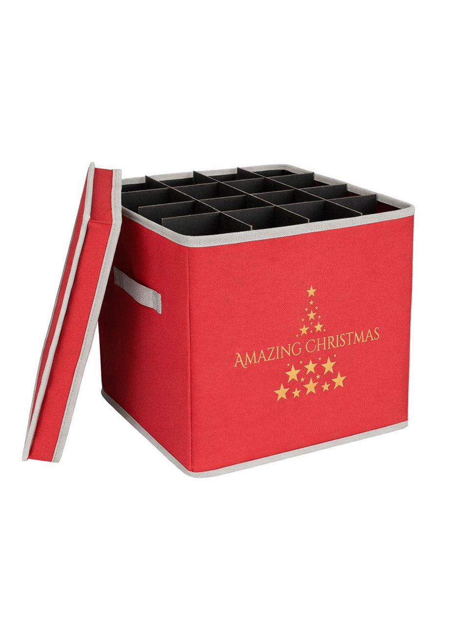 Christmas Bauble Ornament Storage Bag 64 x 70mm with Grey Trim