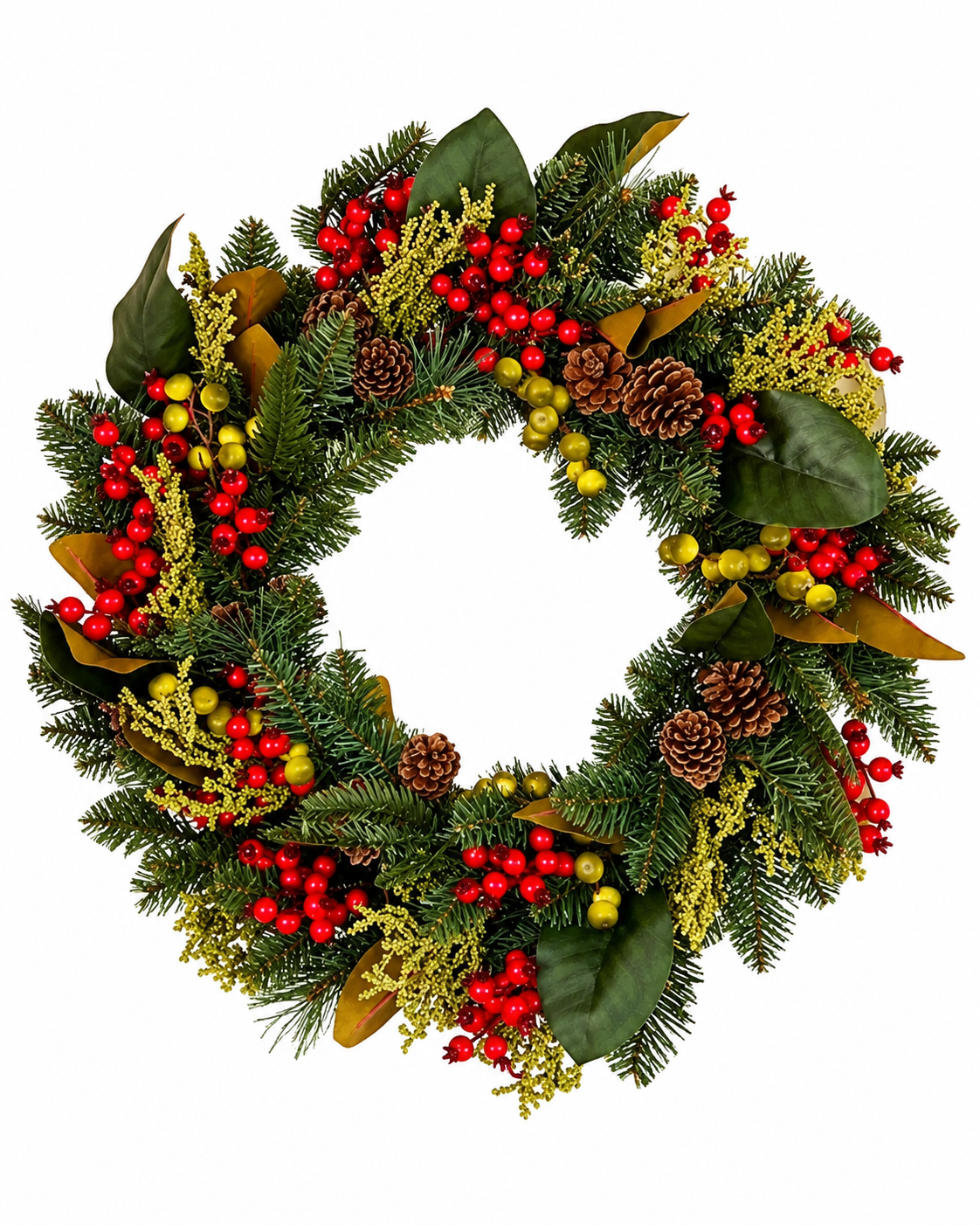 The Hamptons Wreath 71cm Green Pre Decorated