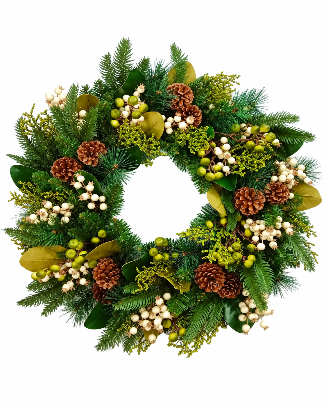 The Holbrook Wreath 71cm Green Pre Decorated