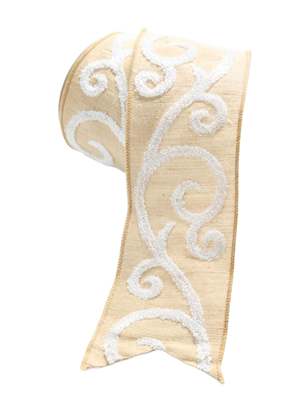 Swirl Ribbon Natural and White