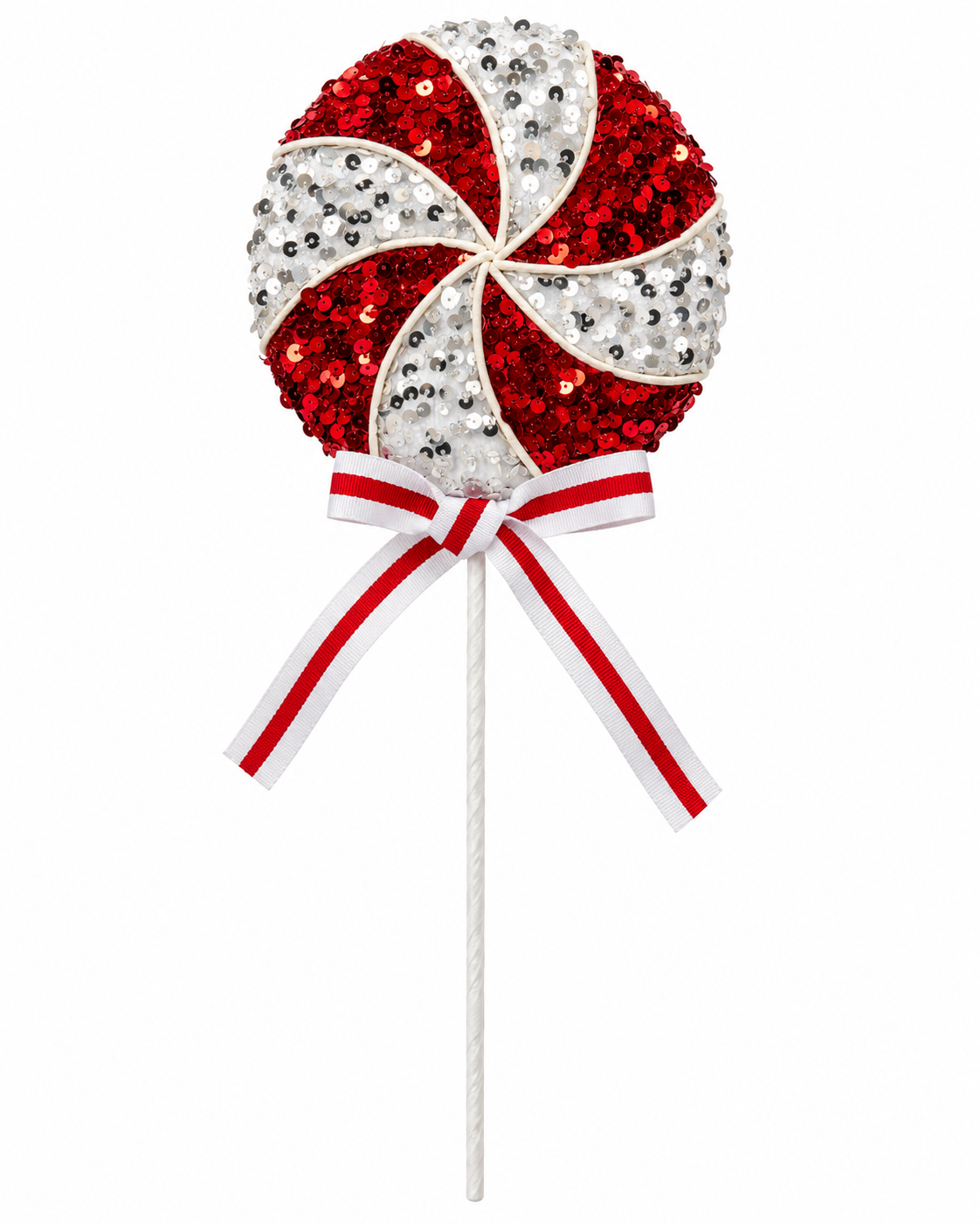Red and White Lollipop Glitz Stem – 54cm